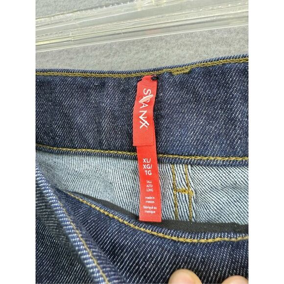 Spanx Womens Blue Pull On High Waisted Frayed Denim Cropped Wide Leg Jeans Size - Picture 8 of 10